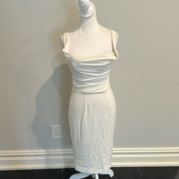 House of CB Dresses & Skirts - House of CB White Corset Top Flowy Bottom Maxi Dress